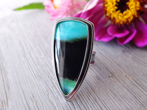 Blue Opalized Wood Ring or Pendant (Choose Your Size)