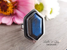 Load image into Gallery viewer, Hexagonal Blue Labradorite Ring or Pendant (Choose Your Size)