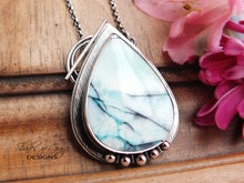 Load image into Gallery viewer, Indonesian Blue Opalized Wood Necklace with Toggle Clasp