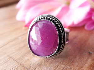 Dark Pink Rose Cut Sapphire Ring or Pendant (Choose Your Size)