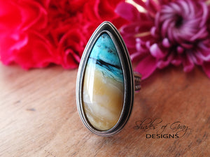 Indonesian Blue Opalized Wood Ring or Pendant (Choose Your Size)