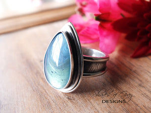 Swedish Blue Silver Ore Glass Ring or Pendant (Choose Your Size)