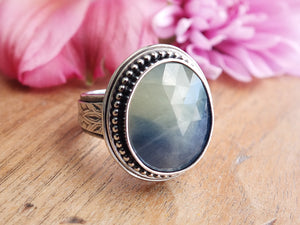 Rose Cut Bi-color Sapphire Ring or Pendant (Choose Your Size)