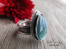 Load image into Gallery viewer, Swedish Blue Silver Ore Glass Ring or Pendant (Choose Your Size)