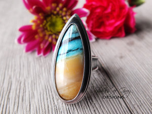 Indonesian Blue Opalized Wood Ring or Pendant (Choose Your Size)