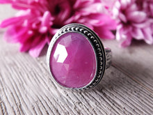 Load image into Gallery viewer, Dark Pink Rose Cut Sapphire Ring or Pendant (Choose Your Size)