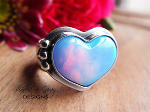 Aurora Opal Heart Ring (Choose Your Size)