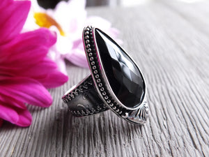 Rose Cut Black Onyx Ring or Pendant (Choose Your Size)