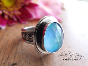 Rose Cut Quartz and Aurora Opal Doublet Ring (Choose Your Size)