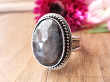 Load image into Gallery viewer, Dark Gray Rose Cut Sapphire Ring or Pendant (Choose Your Size)