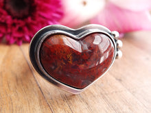 Load image into Gallery viewer, Red Moss Agate Heart Ring or Pendant (Choose Your Size)