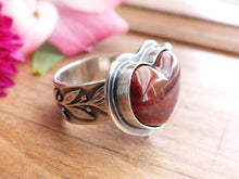 Load image into Gallery viewer, Red Moss Agate Heart Ring or Pendant (Choose Your Size)