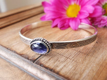 Load image into Gallery viewer, RESERVED: Rose Cut Iolite Stacker Cuff Bracelet