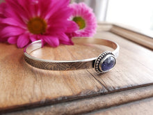 Load image into Gallery viewer, RESERVED: Rose Cut Iolite Stacker Cuff Bracelet