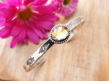 Load image into Gallery viewer, RESERVED: Rose Cut Citrine Stacker Cuff Bracelet