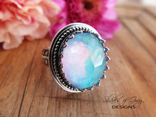 Load image into Gallery viewer, Aurora Opal and Quartz Doublet Ring or Pendant (Choose Your Size)