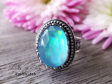 Load image into Gallery viewer, Rose Cut Quartz and Aurora Opal Doublet Ring (Choose Your Size)