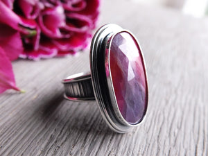 Purple and Pink Rose Cut Sapphire Ring or Pendant (Choose Your Size)
