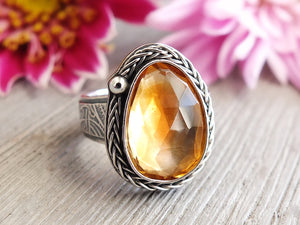 Rose Cut Citrine Ring or Pendant (Choose Your Size)