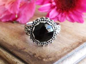 RESERVED: Rose Cut Black Onyx Ring (Choose Your Size)