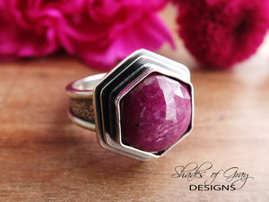 RESERVED: Rose Cut Hexagonal Ruby Ring or Pendant (Choose Your Size)