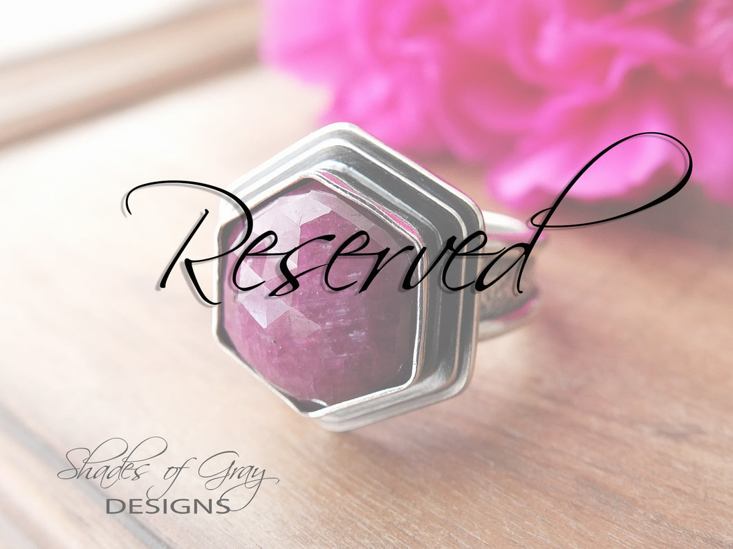 RESERVED: Rose Cut Hexagonal Ruby Ring or Pendant (Choose Your Size)