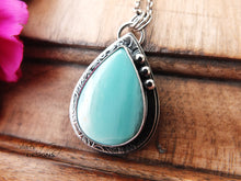 Load image into Gallery viewer, Indonesian Blue Opalized Petrified Wood Pendant