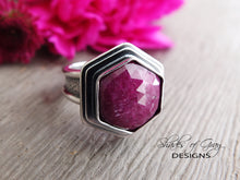 Load image into Gallery viewer, RESERVED: Rose Cut Hexagonal Ruby Ring or Pendant (Choose Your Size)