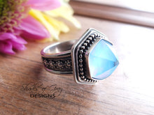 Load image into Gallery viewer, Hexagonal Rose Cut Quartz and Aurora Opal Doublet Ring (Choose Your Size)