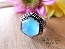 Load image into Gallery viewer, Hexagonal Rose Cut Quartz and Aurora Opal Doublet Ring (Choose Your Size)