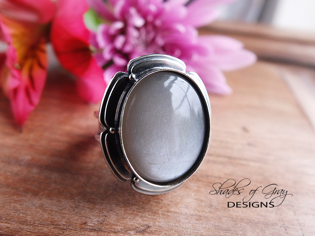 Gray Moonstone Ring or Pendant (Choose Your Size)