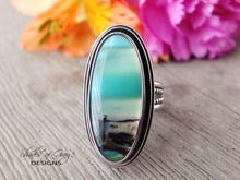 Load image into Gallery viewer, Blue Opalized Wood Ring or Pendant (Choose Your Size)
