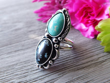 Load image into Gallery viewer, Ma&#39;anshan Turquoise and Nevada Variscite Ring or Pendant (Choose Your Size)