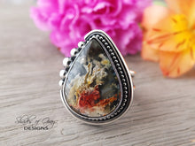 Load image into Gallery viewer, Plume Agate and Onyx Doublet Ring or Pendant (Choose Your Size)