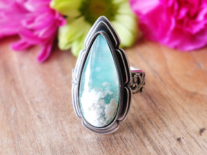 Plume Agate and Chryscolla Ring or Pendant (Choose Your Size)