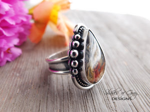 Plume Agate and Onyx Doublet Ring or Pendant (Choose Your Size)