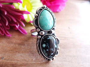 Ma'anshan Turquoise and Nevada Variscite Ring or Pendant (Choose Your Size)