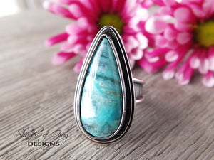 Blue Opalized Petrified Wood Ring or Pendant (Choose Your Size)