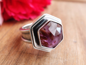 Hexagonal Rose Cut Super 7 Ring or Pendant (Choose Your Size)