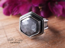Load image into Gallery viewer, Rose Cut Gray Sapphire Ring or Pendant (Choose Your Size)