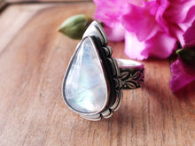 Load image into Gallery viewer, Notched Rainbow Moonstone Ring or Pendant (Choose Your Size)