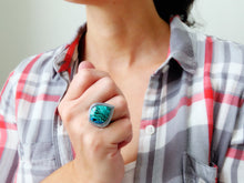 Load image into Gallery viewer, Malachite and Chrysocolla Ring or Pendant (Choose Your Size)