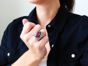 Red Moss Agate Ring or Pendant (Choose Your Size)