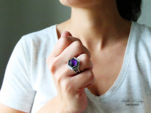 Hexagonal Amethyst Ring or Pendant (Choose Your Size)