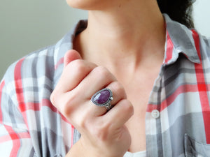 Rose Cut Purple Sapphire Ring or Pendant (Choose Your Size)