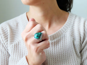 Malachite and Chrysocolla Ring or Pendant (Choose Your Size)