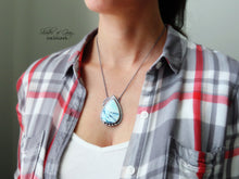 Load image into Gallery viewer, Indonesian Blue Opalized Wood Necklace with Toggle Clasp