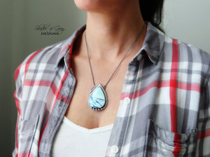 Indonesian Blue Opalized Wood Necklace with Toggle Clasp