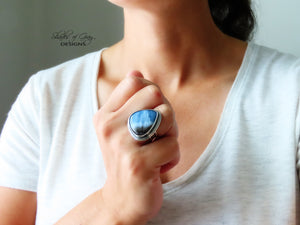 Large Blue Opal Ring or Pendant (Choose Your Size)