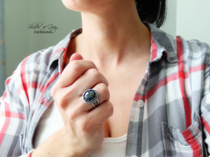 RESERVED: Gray Rose Cut Sapphire Ring or Pendant (Choose Your Size)